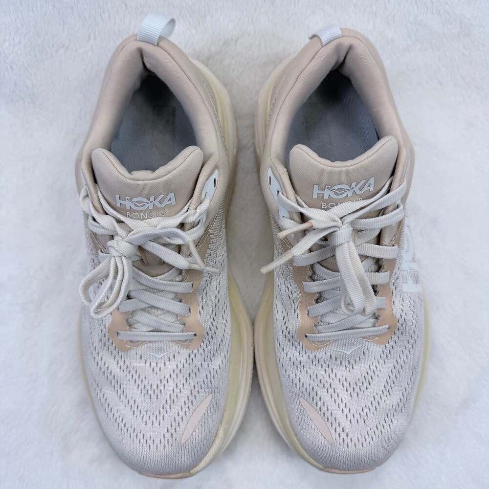 HOKA Bondi 8 Women's Oat Milk Barley Running Shoes Size 8 Max Cushion Sneakers - Picture 8 of 10